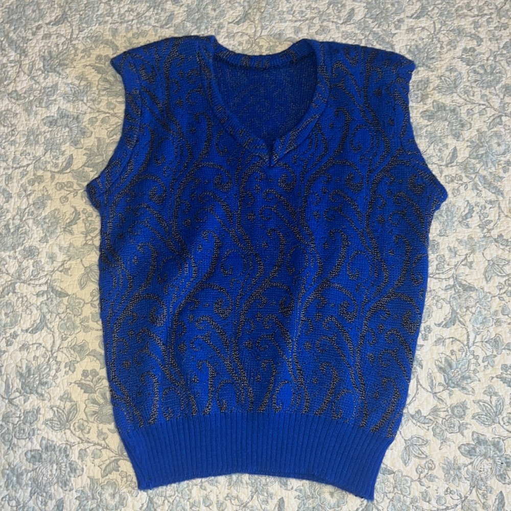 authentic vintage paisley print v-neck sweater vest